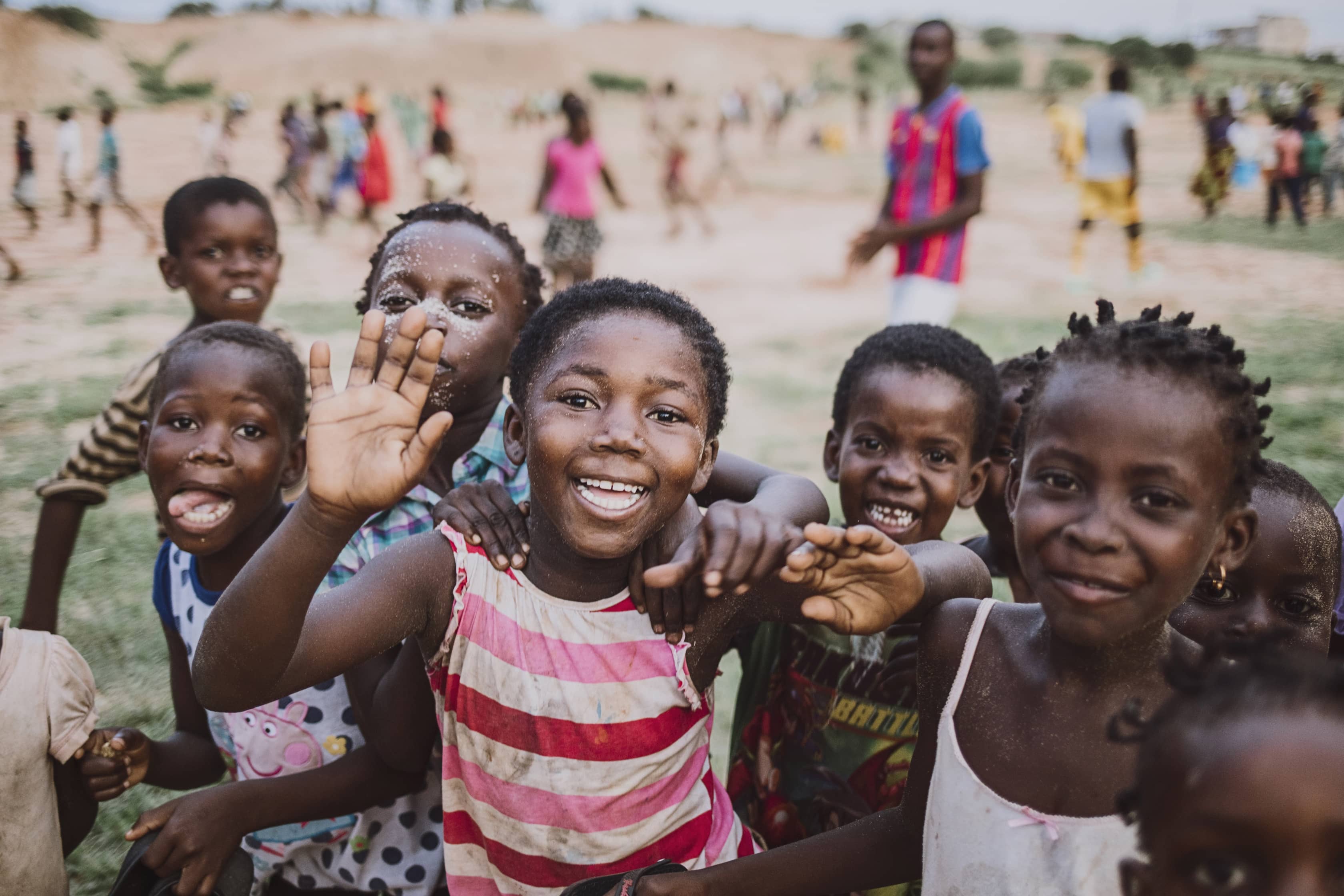 Smiling children playing